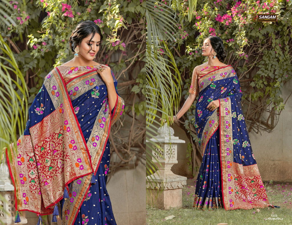 Sangam Shreelekha Latest Fancy Designer  Pure Silk Sarees Collection